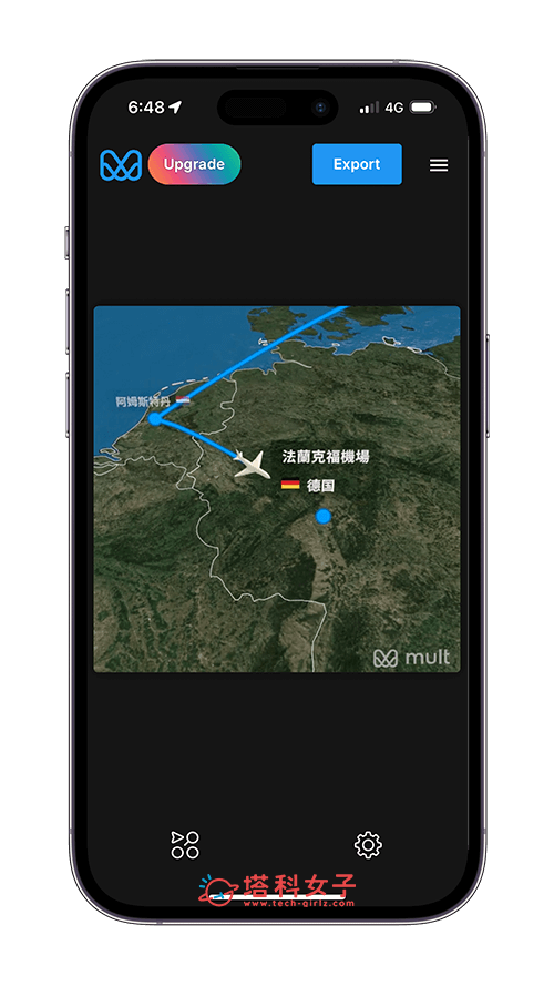 Mult.dev App 讓你免費製作出國旅遊的 3D 飛機飛行路線動畫影片！ - iOS APP - 塔科女子