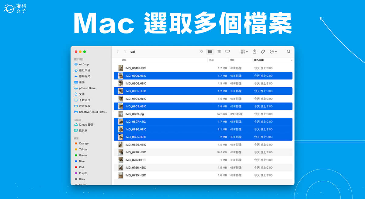 Mac 選取多個檔案怎麼用？這  4 個好用方法學起來！