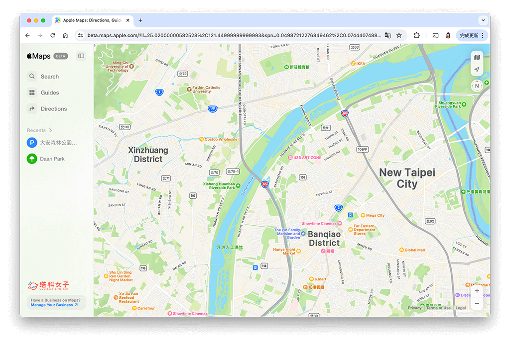 Apple Map 網頁版終於來了！蘋果正式推出 Apple 地圖網頁版本 (使用教學) - Apple Map, Apple Map 網頁版, Apple Maps, Apple Maps Web - 塔科女子