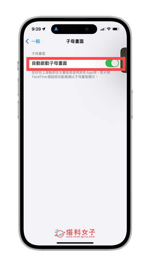 開啟 iPhone 子母畫面功能：自動啟動子母畫面