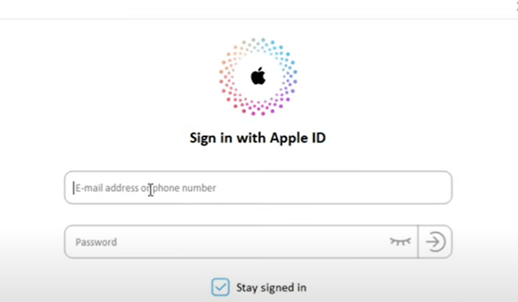 輸入 Apple ID 與密碼登錄