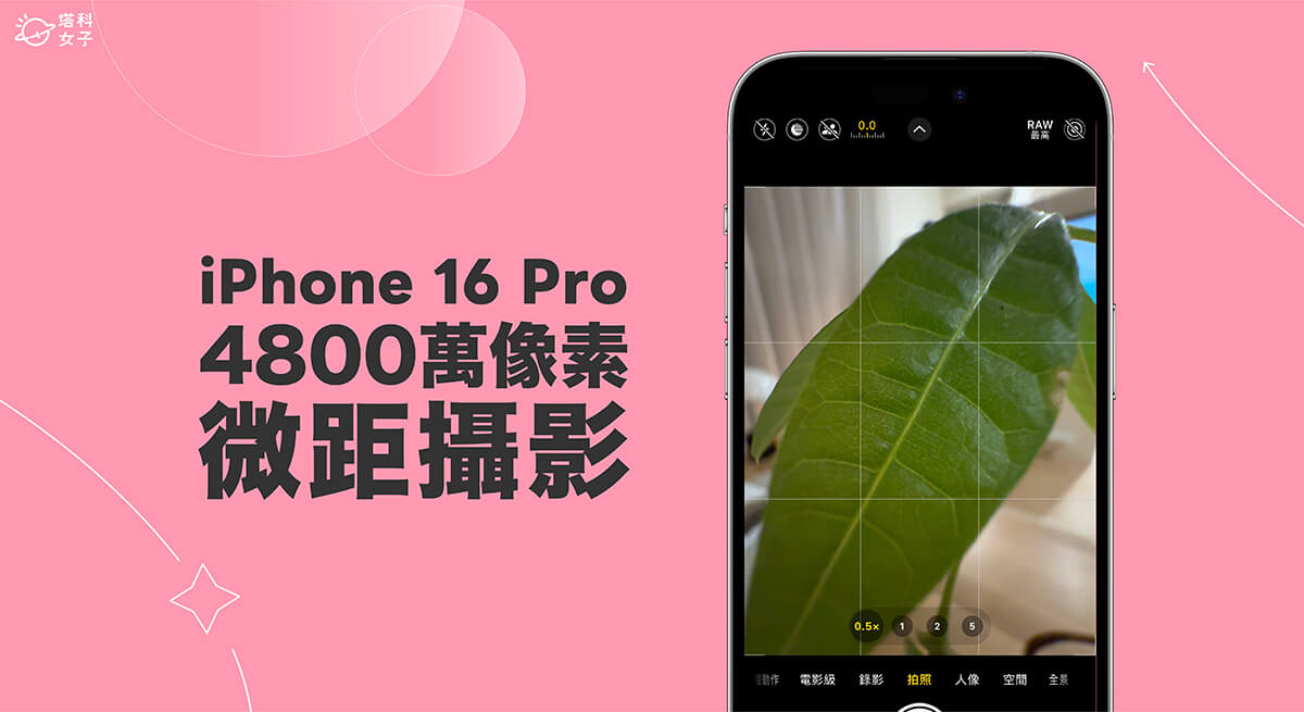 iPhone 16 Pro/16 Pro Max 4800 萬畫素微距攝影怎麼拍？完整設定教學