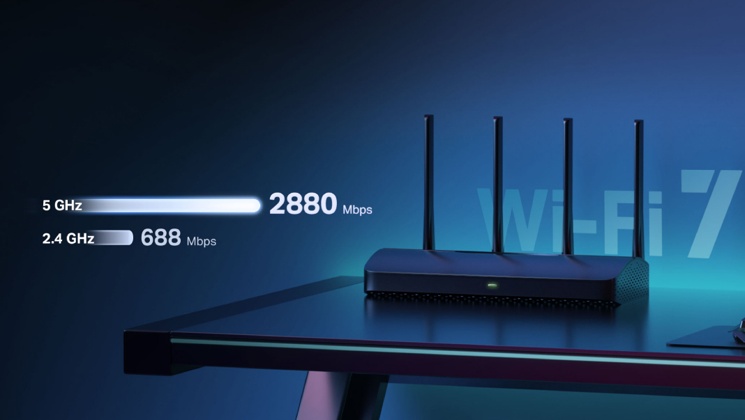 MR27BE搭載最新 Wi-Fi 7 技術擁有 3.6 Gbps 超高網速，支援 160MHz 頻寬、4K-QAM 和多重連接模式 (MLO) 等尖端技術