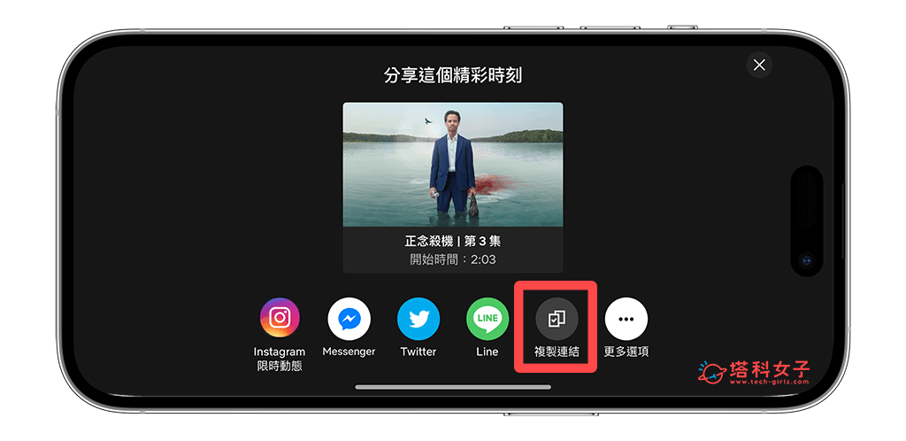 Netflix 分享影片特定片段 (精彩時刻)：複製連結