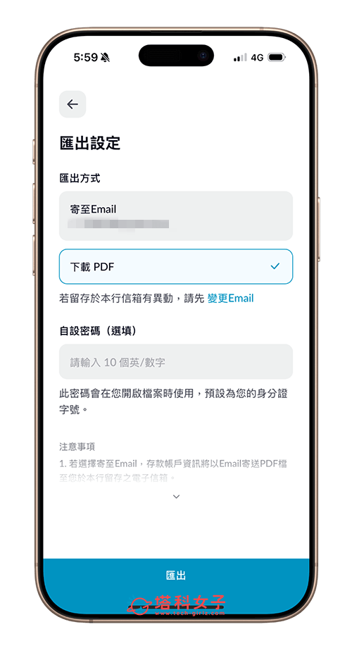 富邦存摺封面下載或匯出交易明細？（新版富邦App）：選擇匯出形式