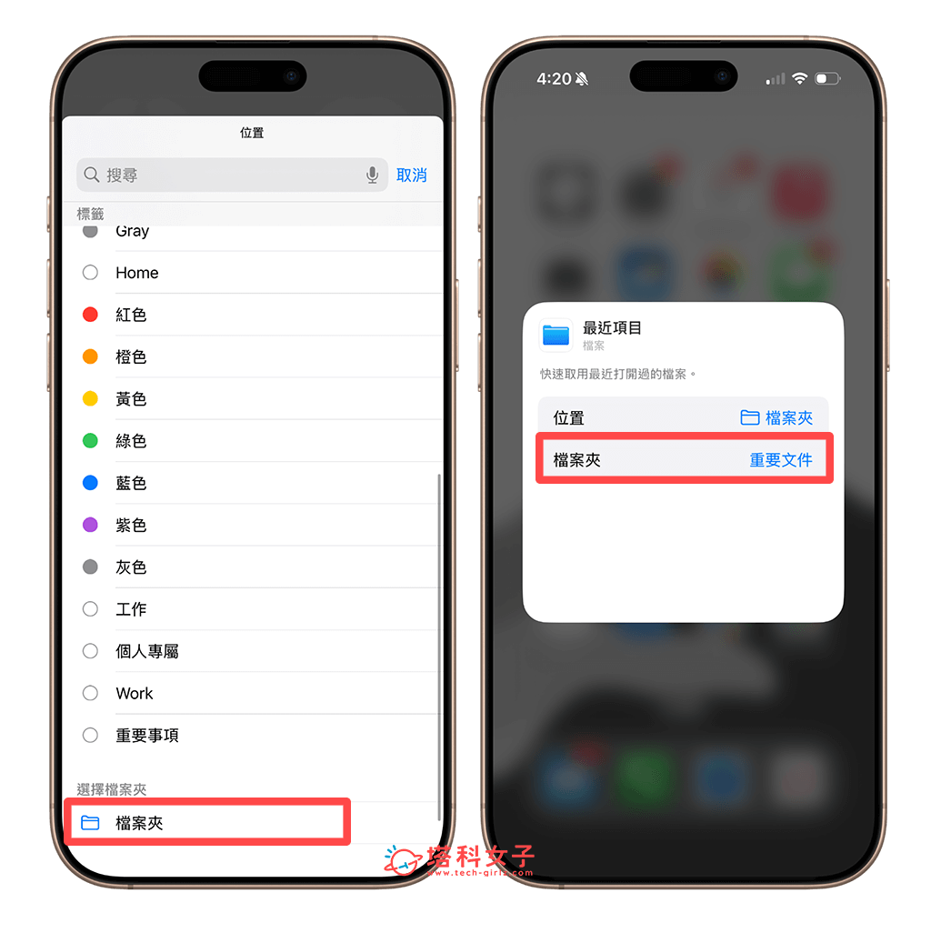 在 iPhone 或 iPad 桌面設定檔案夾
