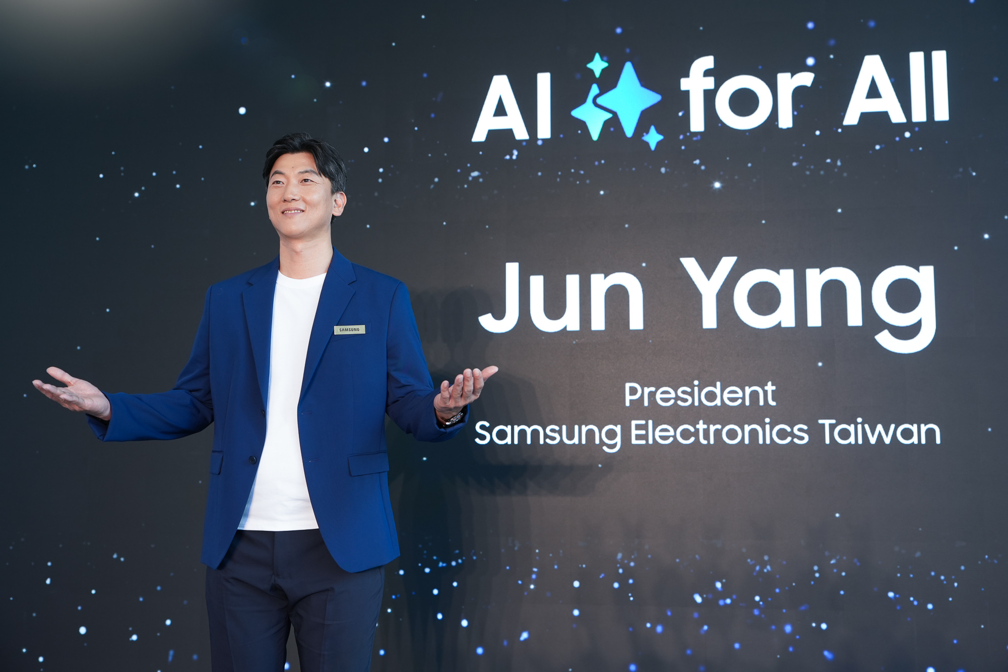 【新聞圖片2-1】台灣三星電子總經理梁準原表示：「三星電子持續以 AI for ALL作為品牌願景，期許將AI帶入每一個消費者日常生活，為台灣消費者打造更智慧與便利的科技日常。」