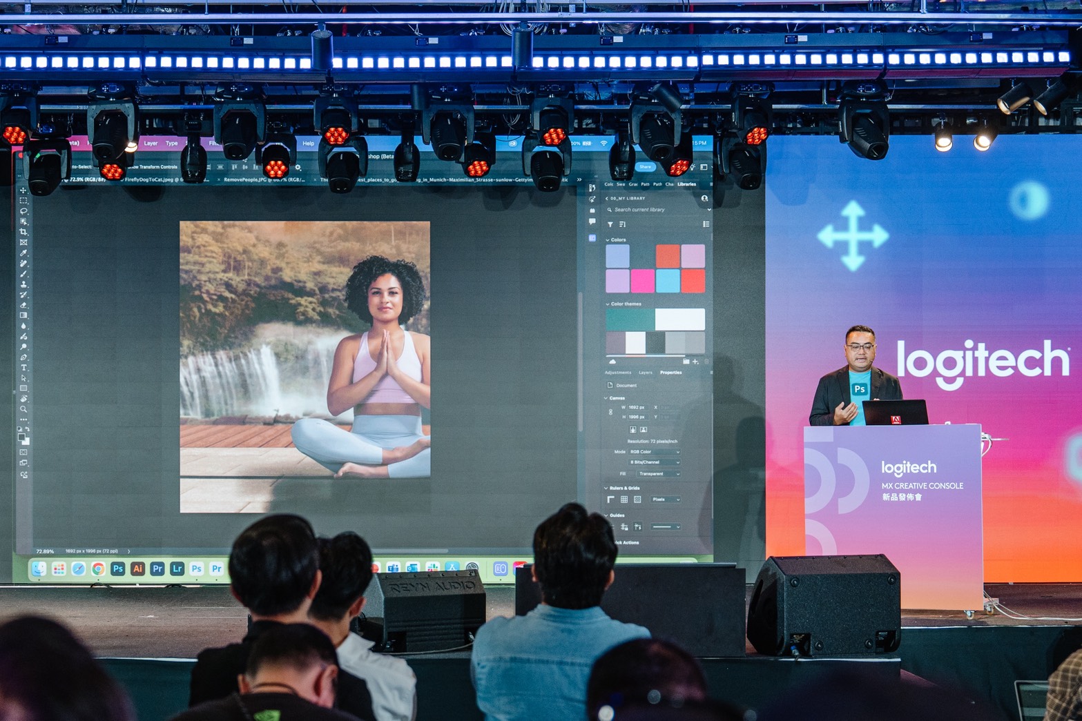 Adobe 首席數碼媒體技術工程顧問黃耀興 Ernest Wong 現場分享，結合AI工具打造創作者高效心流