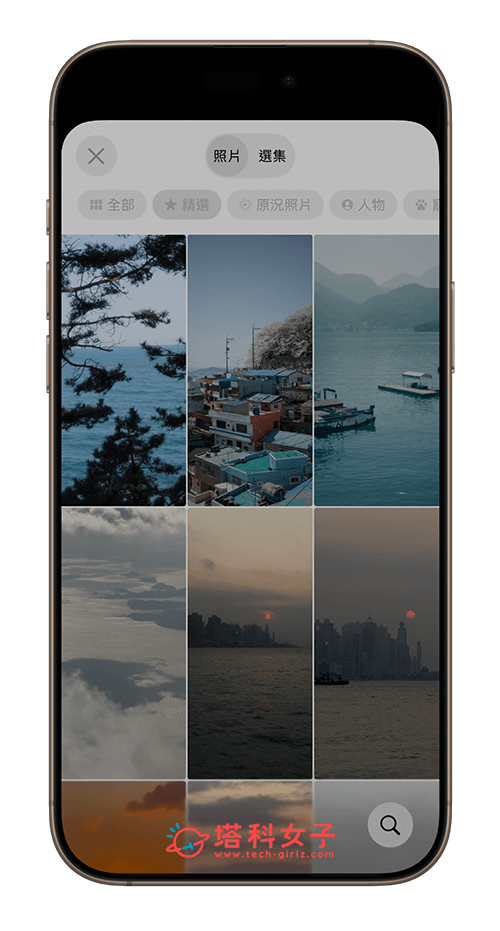 iOS 26 設定 iPhone 鎖定畫面時間大小：選擇照片