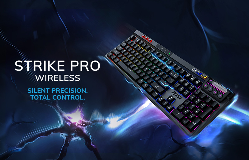 MSI 推出 STRIKE PRO WIRELESS 高階無線電競鍵盤 靜音精準．效能全開