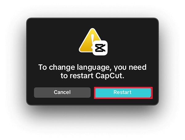 CapCut 中文版設定:Restart