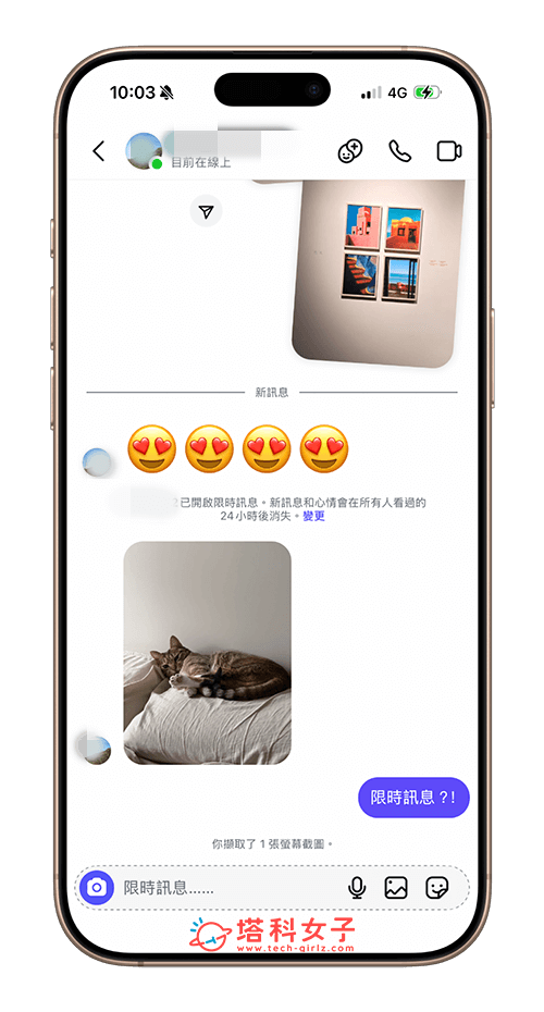 透過「IG 限時訊息」傳送的照片/影片