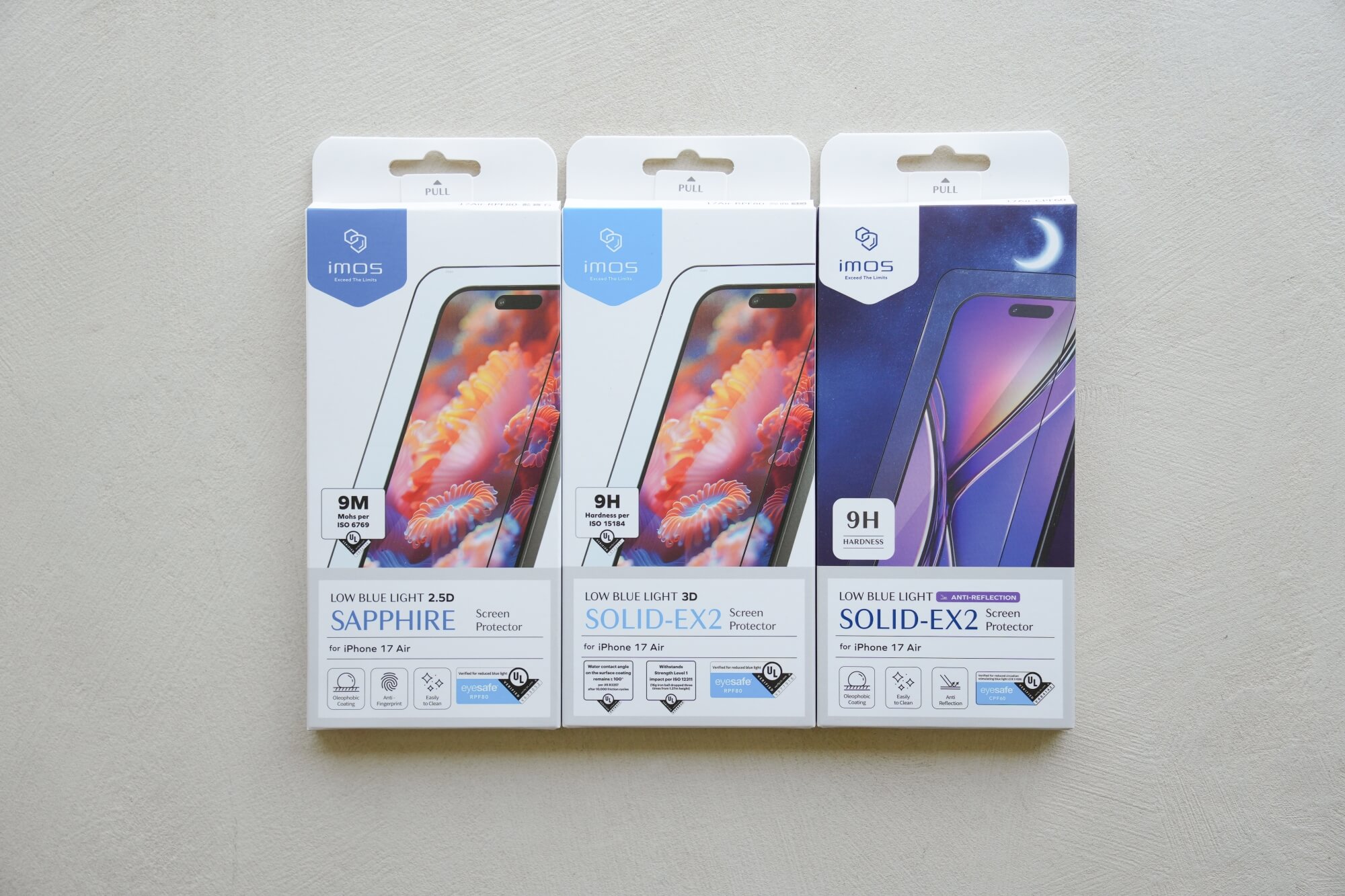 iPhone 17 系列 imos 低藍光保護貼