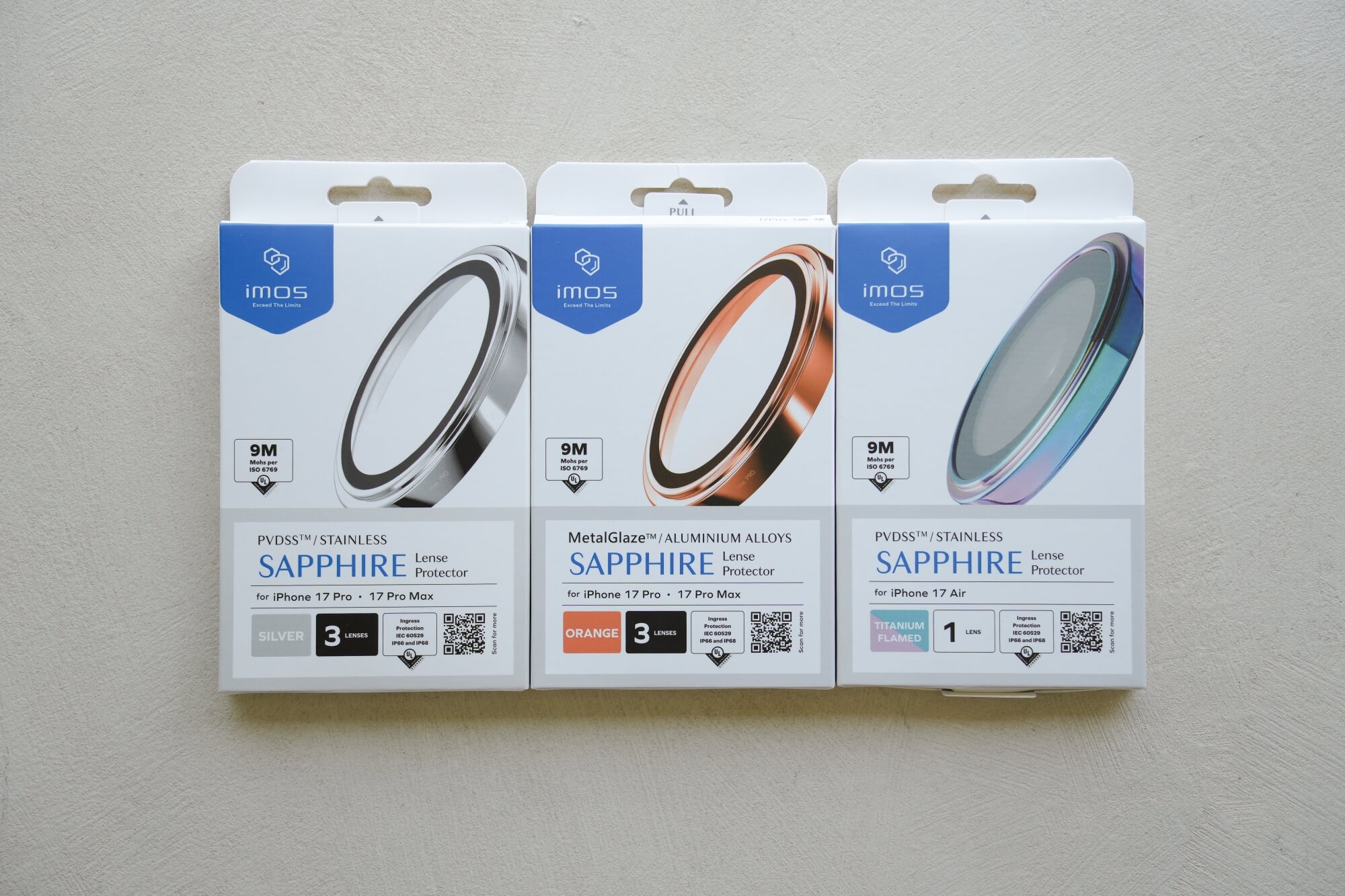 iPhone 17 系列 imos 藍寶石鏡頭貼