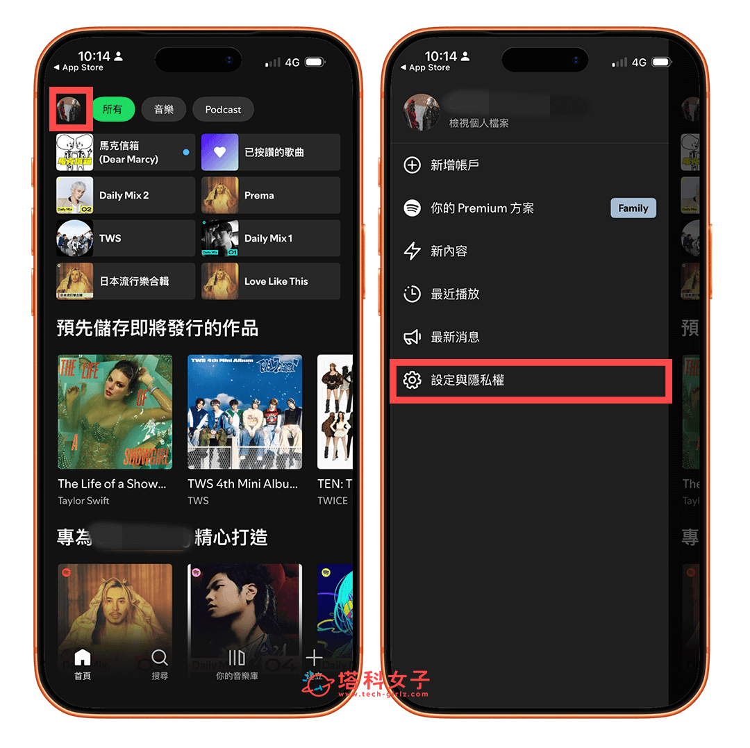 Spotify 無損音質設定：設定與隱私權