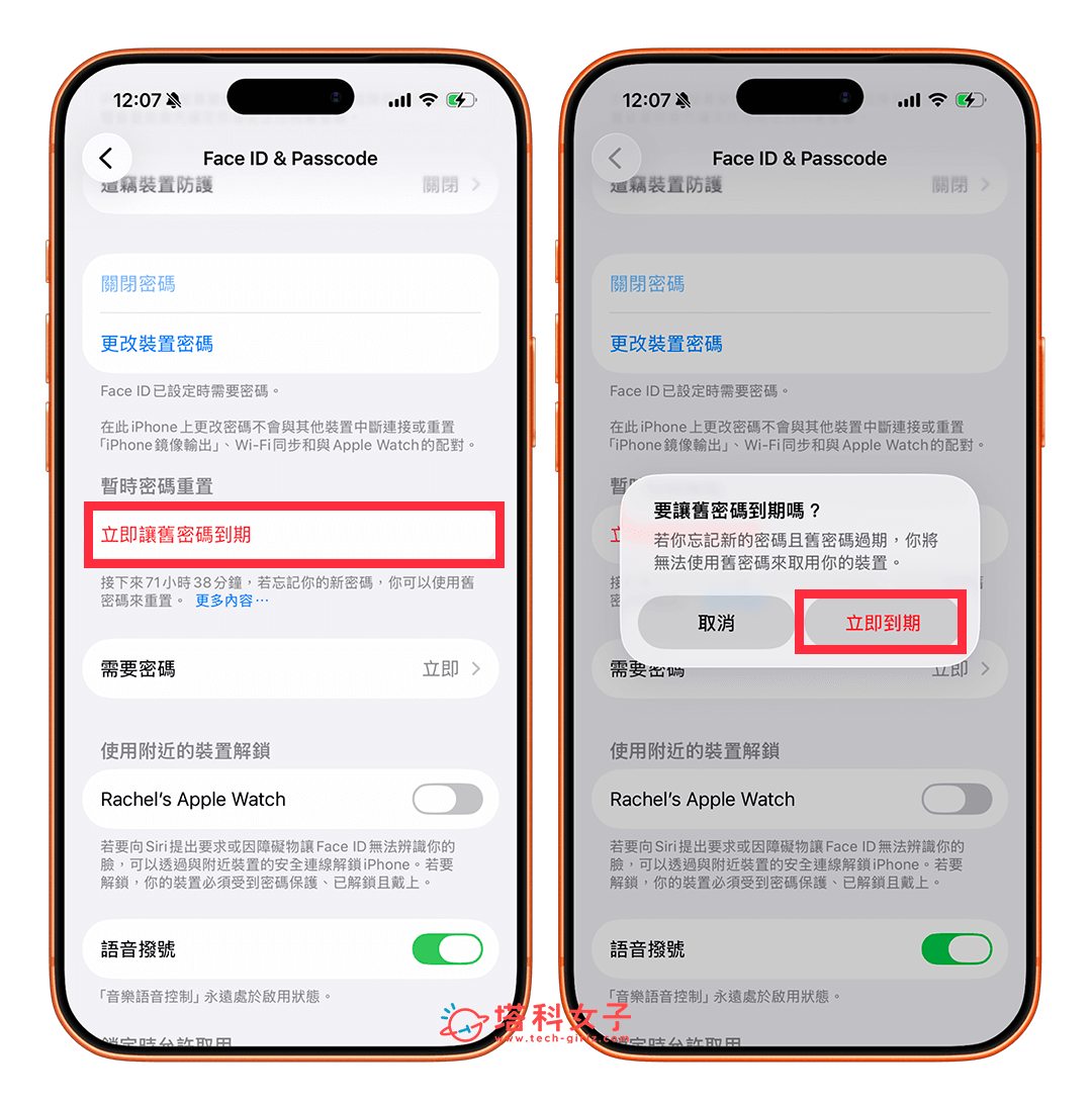 立即讓 iPhone 舊密碼到期避免重置