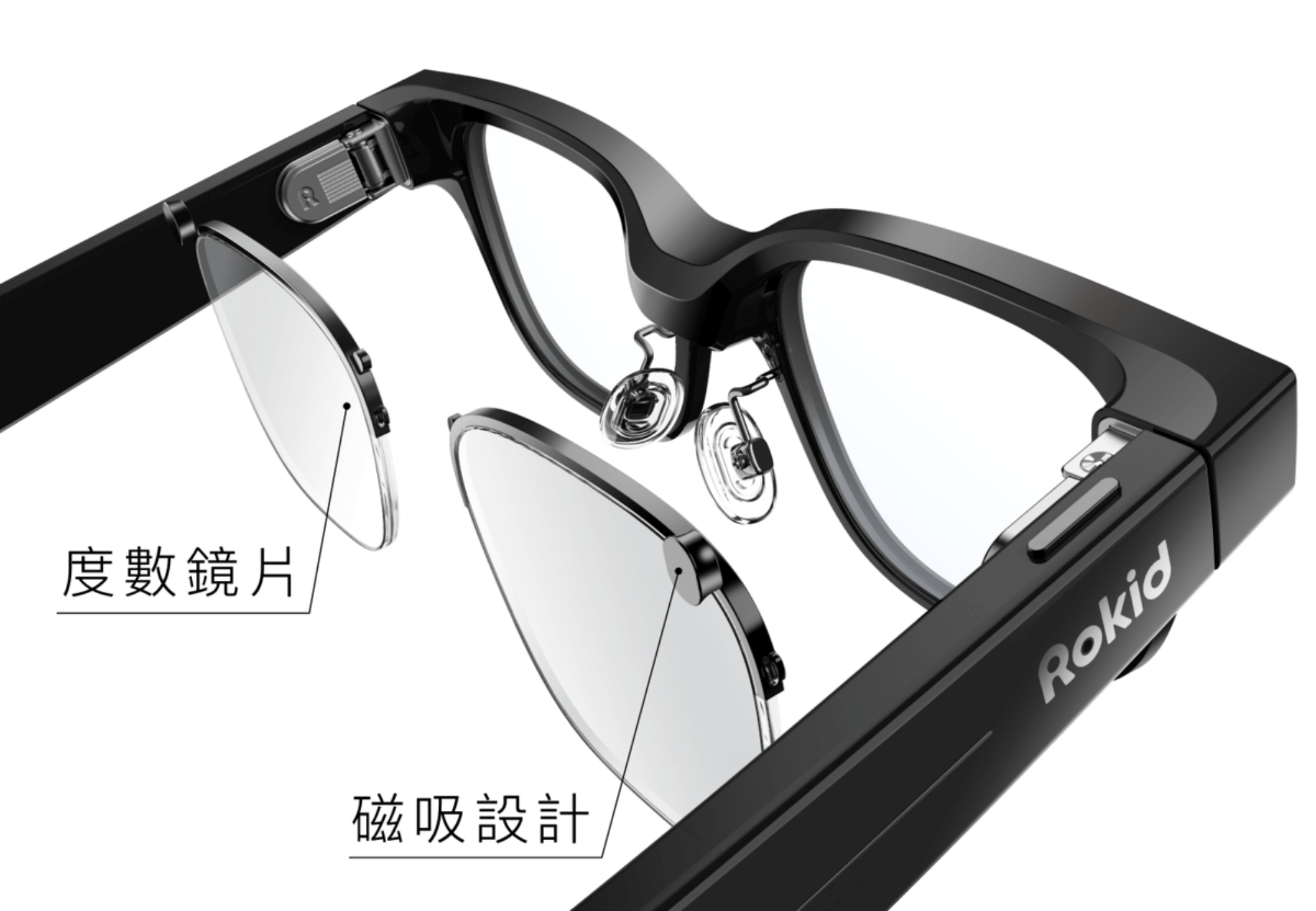 Rokid Glasses AI 智慧眼鏡配件選購：磁吸鏡框