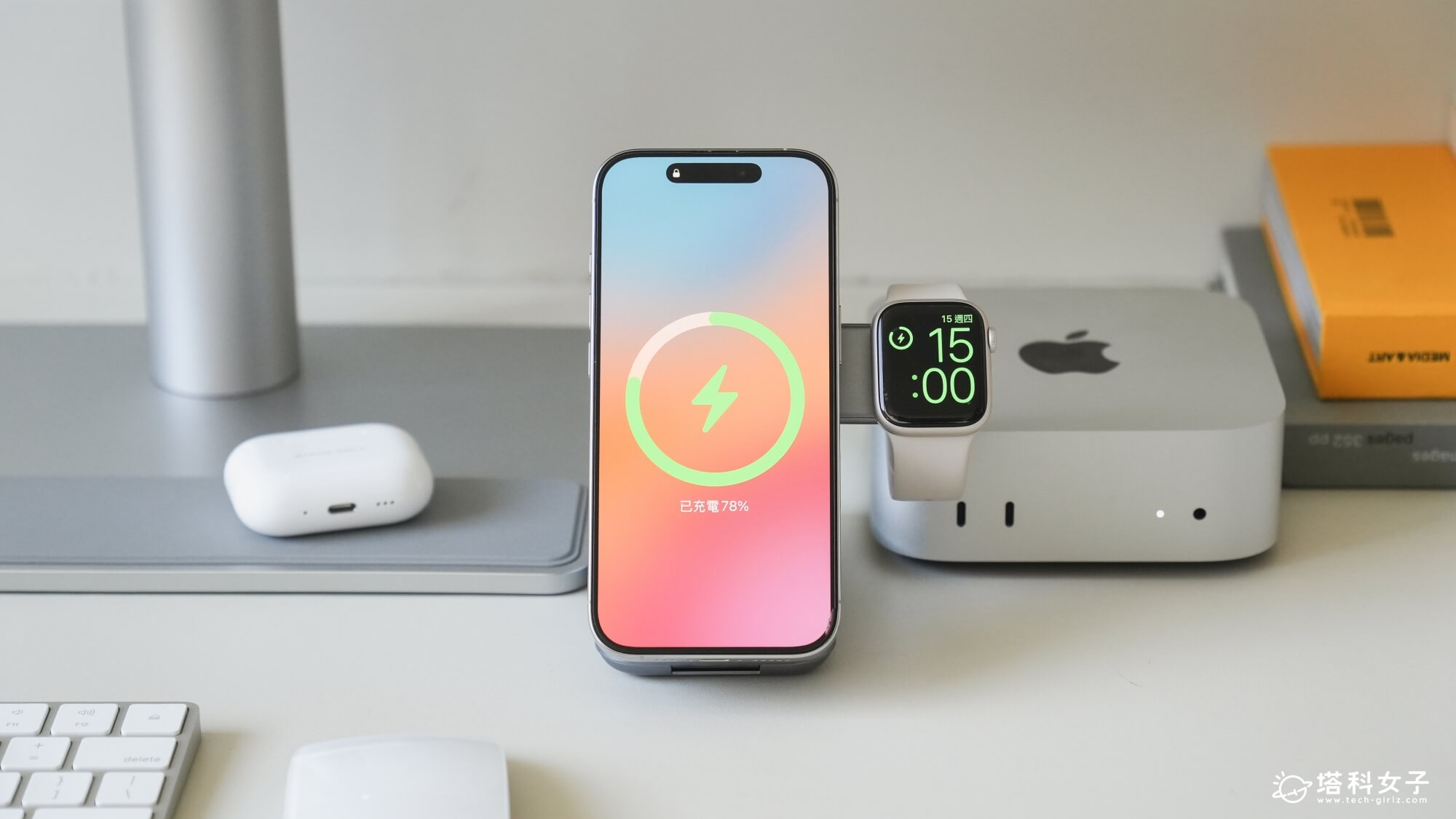 Choetech B750 Qi2 磁吸支架三合一行動電源:一次充兩個裝置