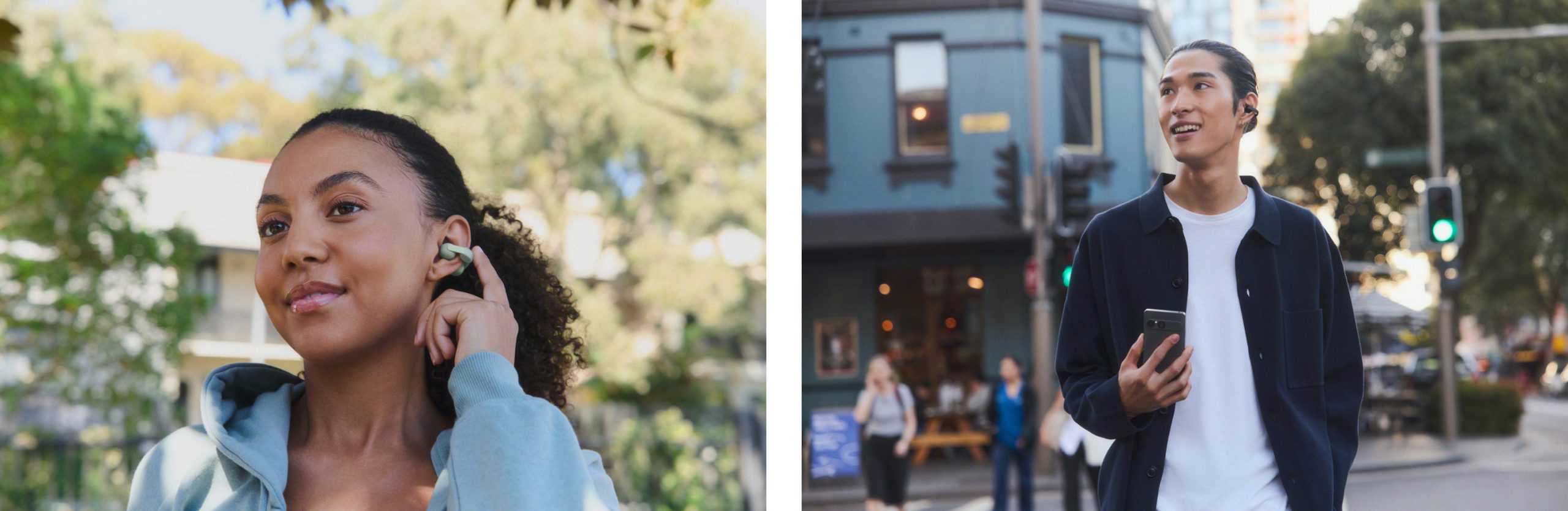  LinkBuds Clip 開放式的聆聽設計維持配戴者對外的感知能力，同時保有傳遞自然、寬廣、忠於原音的音效表現。