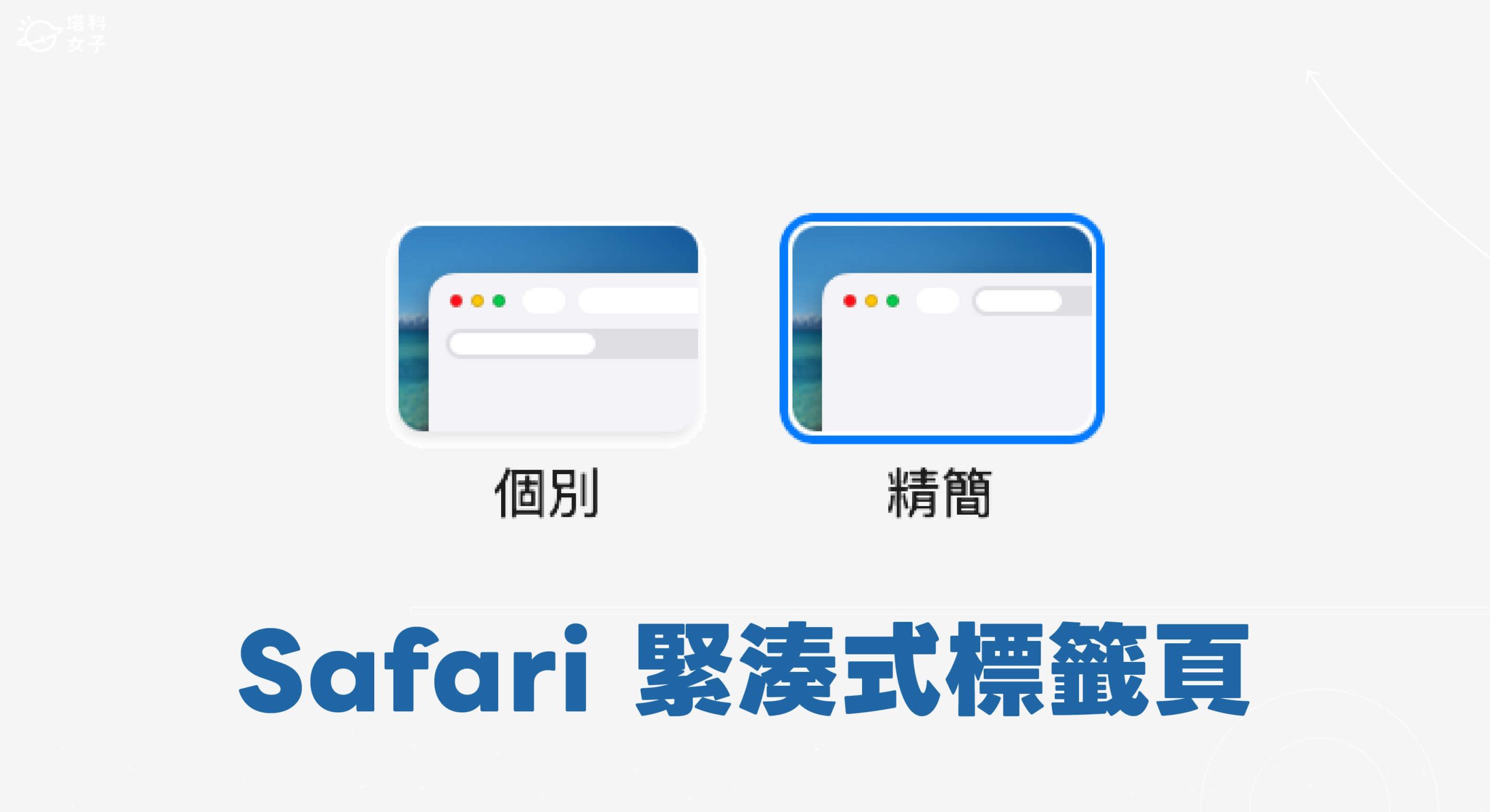 Safari 緊湊式標籤列設定教學，將「網址列＋分頁列」合併成同一列