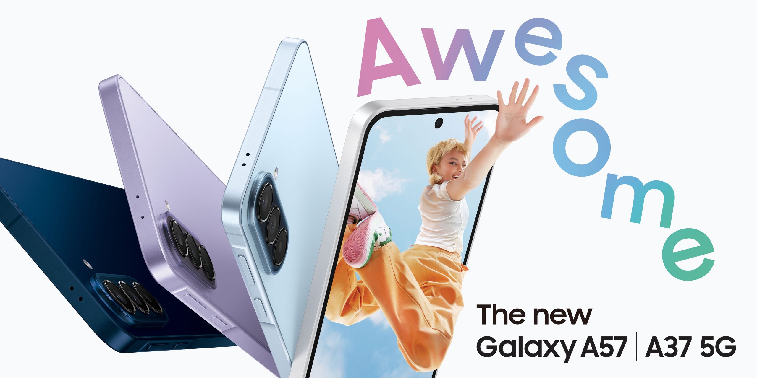 三星 Galaxy A57 5G 與 Galaxy A37 5G 在台上市 以親民價格打造旗艦級功能的 Awesome 體驗 (橫式)