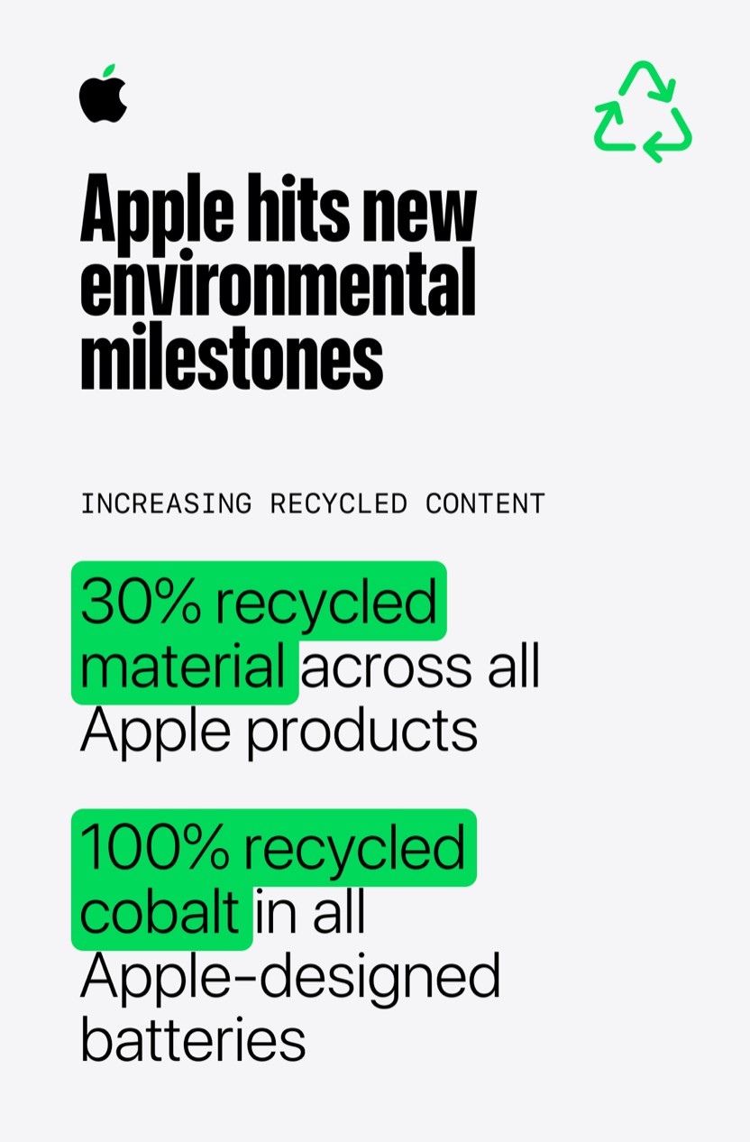 響應世界地球日，Apple 公布其 2025 年的環境里程碑，呈現於公司年度《環境進度報告》中。