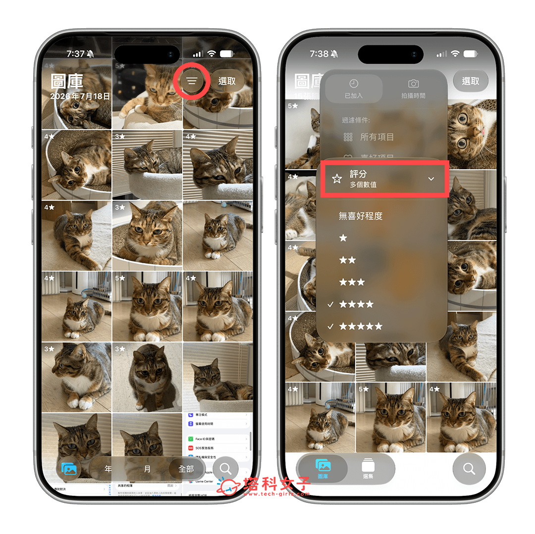 以星級評分快速篩選 iPhone 照片