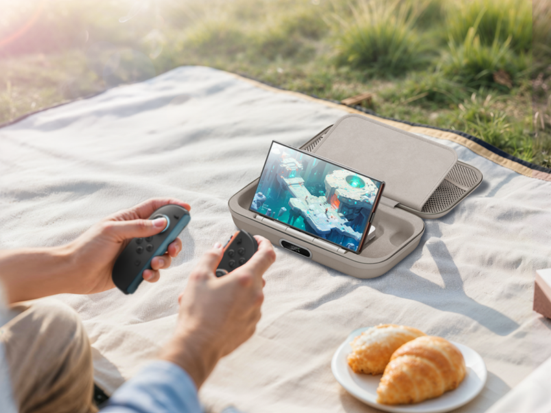 Nintendo Switch 2 專用充電收納盒 Pro 整合主機保護、收納與充電三合一功能。