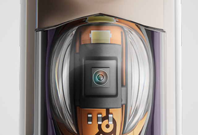 Dyson CameraJet™ 首創搭載 1 mm² 微距鏡頭,結合 Gap Optical Targeting™ 光學齒縫定位技術與 AI 智能演算法,即時辨識並鎖定齒縫位置,最快僅需 0.1 秒即可啟動精準噴 (1)