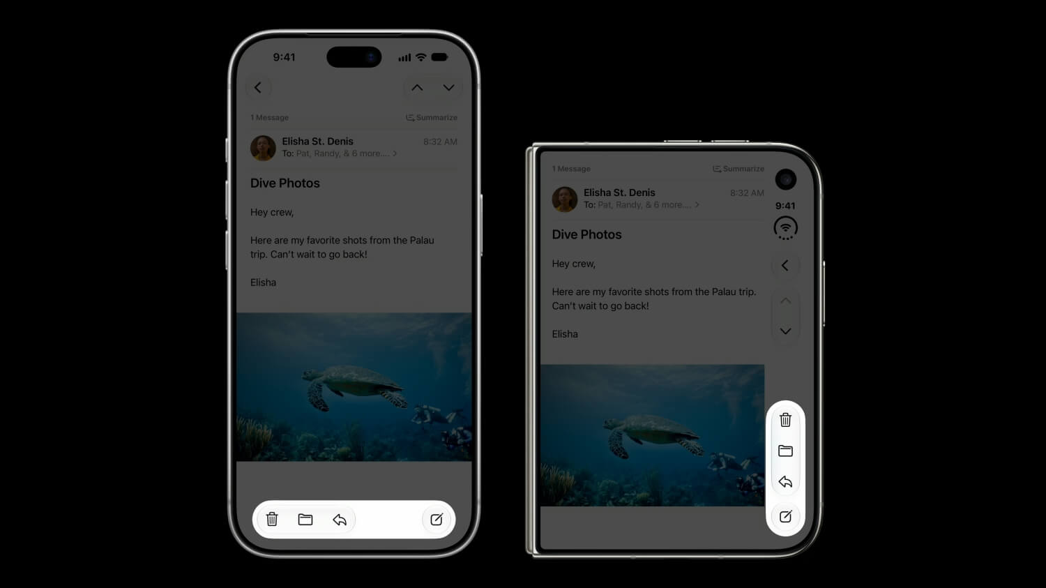 iPhone Duo 的 Dock 與 App 控制項移到側邊