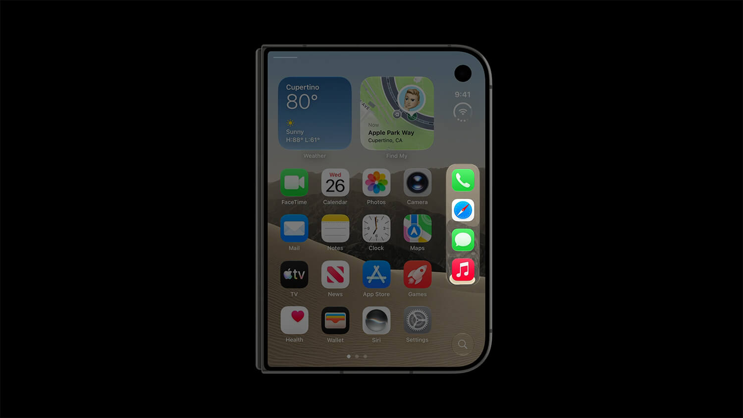 iPhone Duo 的 Dock 與 App 控制項移到側邊