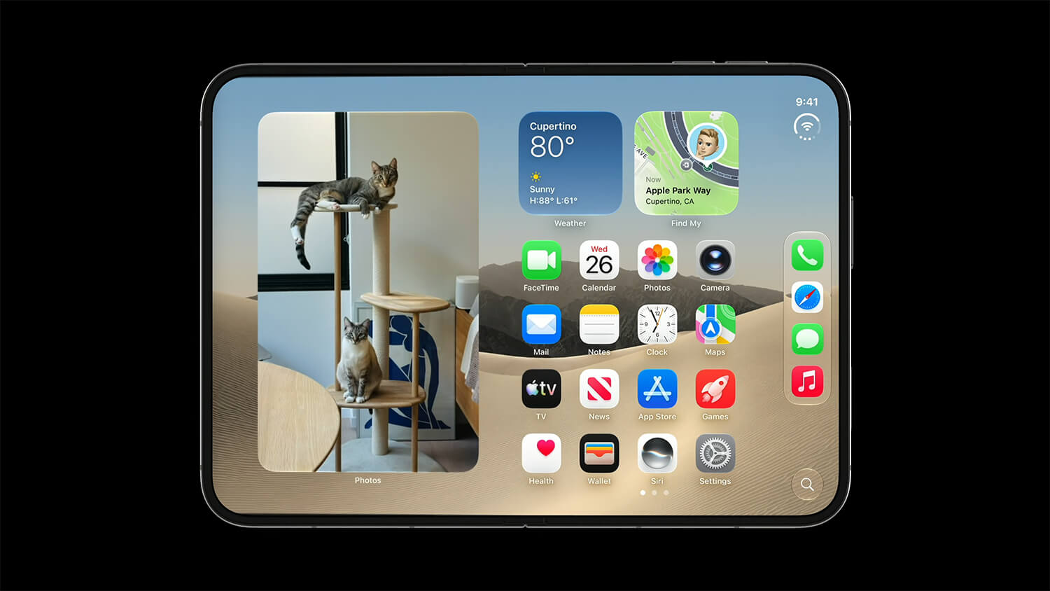 iPhone Duo 展開後可以呈現兩個桌面